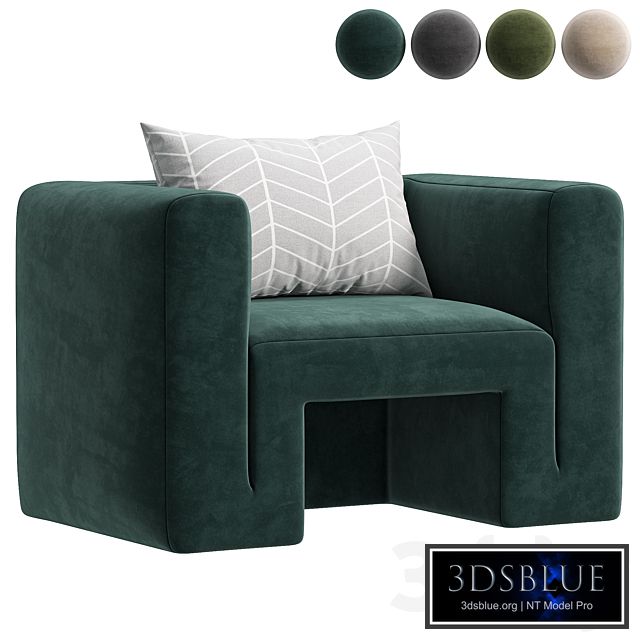 Matra Deep Teal Velvet Lounge Armchair By CB2