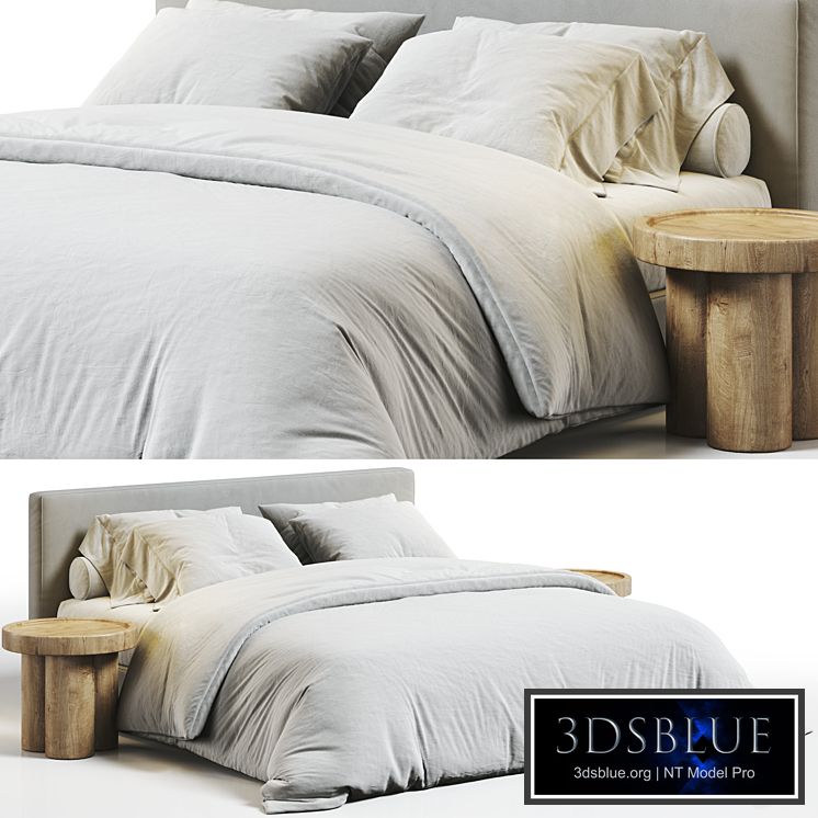 West Elm Flanged Edge Upholstered Bed