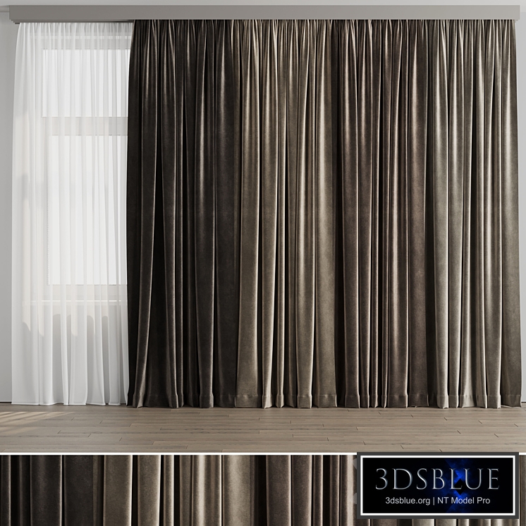 Curtain with rod 001 brown curtain HBH