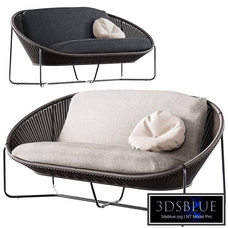 Morocco Graphite Oval Loveseat Crate and Barrel