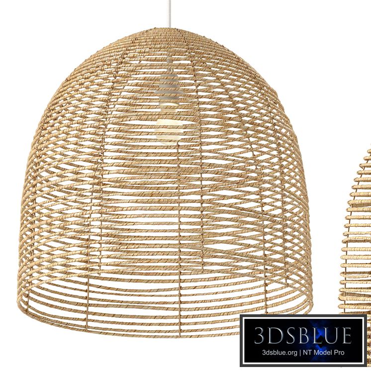 Chandelier with wicker lampshade Beehive