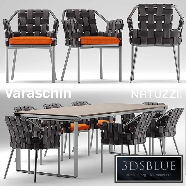 Table and chairs varaschin obi chair, Natuzzi table