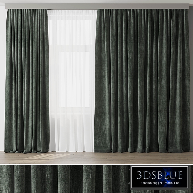 Curtain with rod 003 green curtain HBH