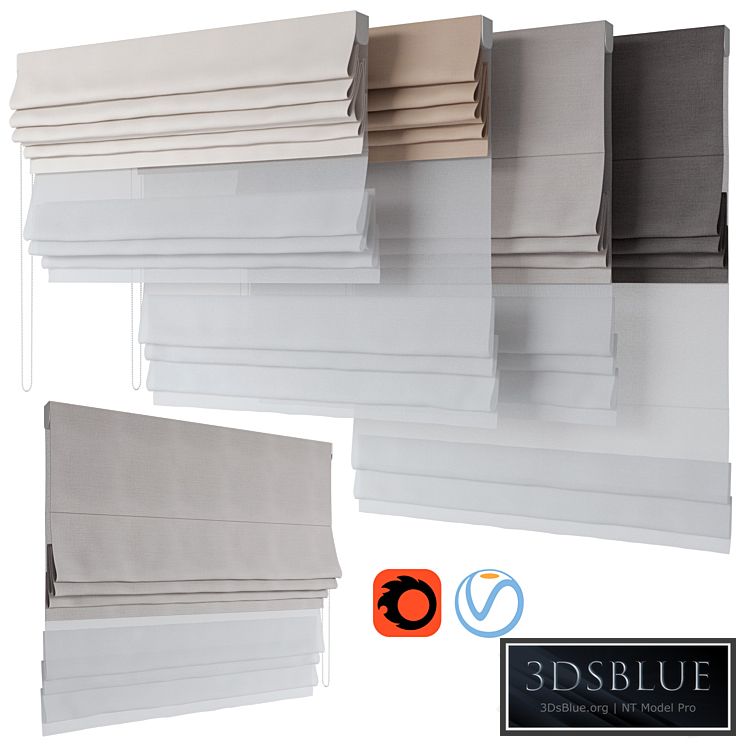 Roman Curtains 190 | Dual Roman Shades | day and night