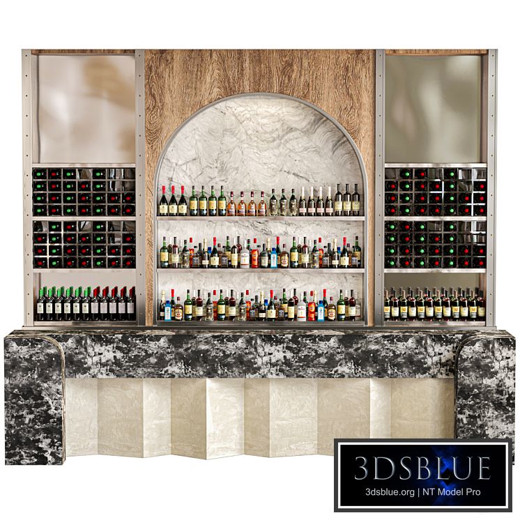 Large bar in the hotel with alcohol