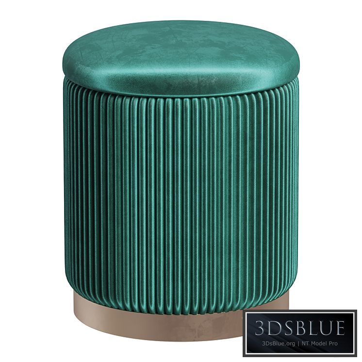 Pouffe with drawer Beatrice Glossy Velor in 4 colors