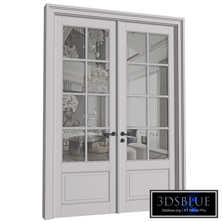 French Interior doors in classic style. French Art Deco Modern Door