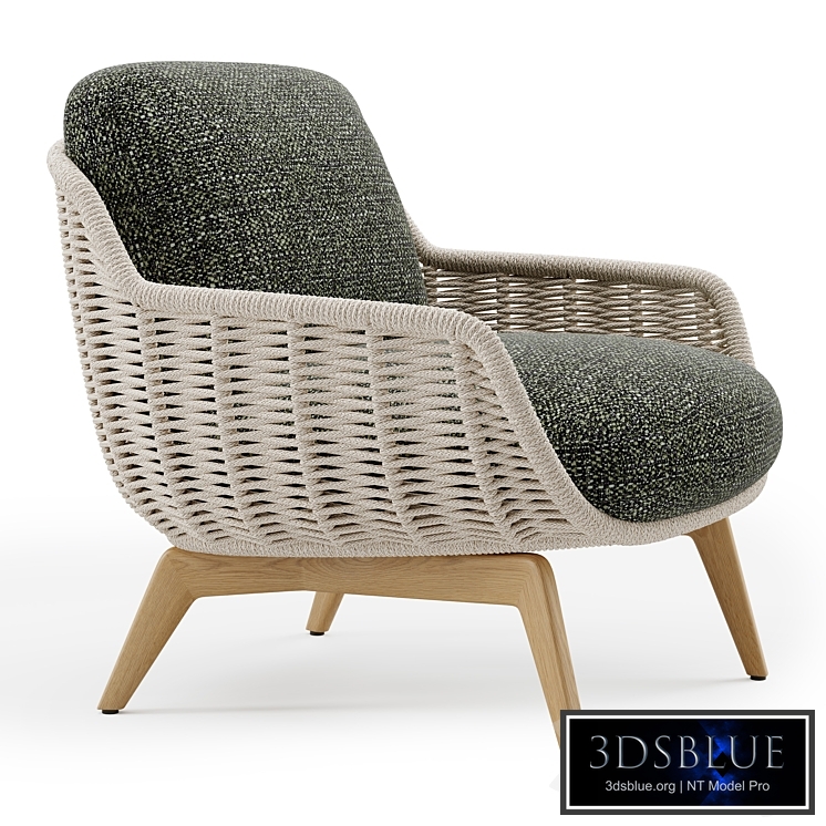 Outdoor Garden Woven Lounge Armchair Belt Cord 123