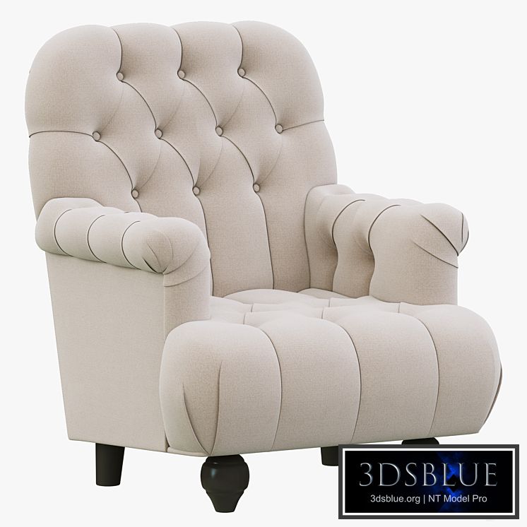 Restoration Hardware 1860 Napoleonic Tufted Upholstered Chair