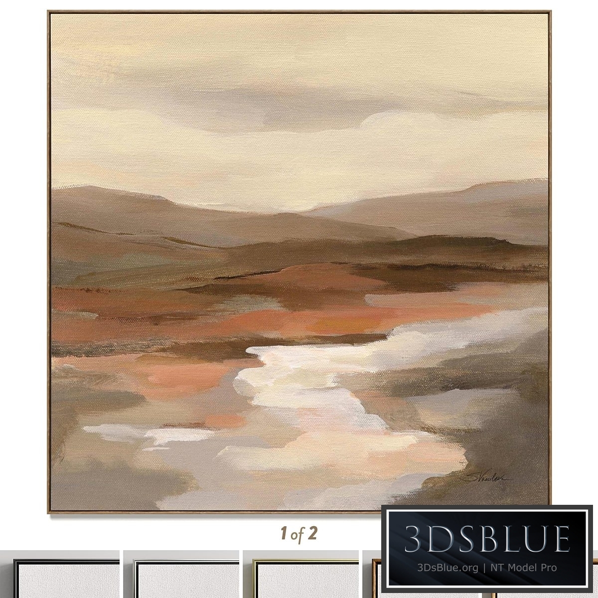 Plaster two square photo frames T-147