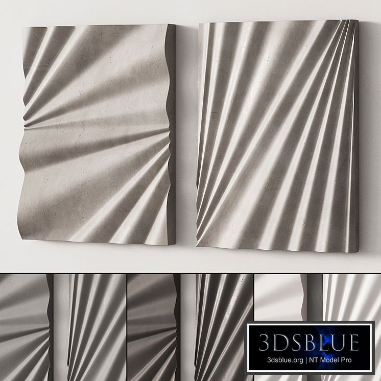 282 decorative wall art 14 waves gypsum wall sculpture 01