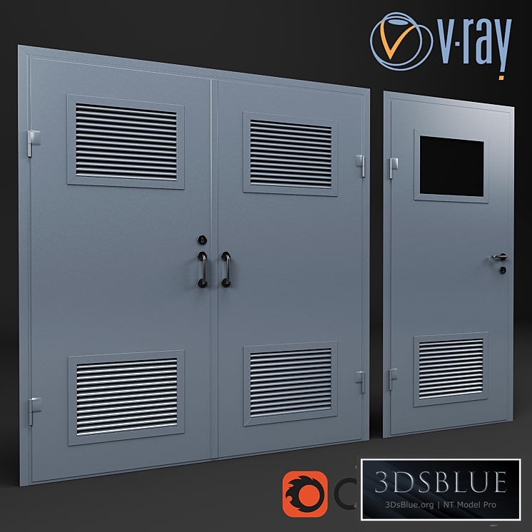 set of 6 doors for switchboard, factory &quot;ProfMaster&quot;. Vray, corona.