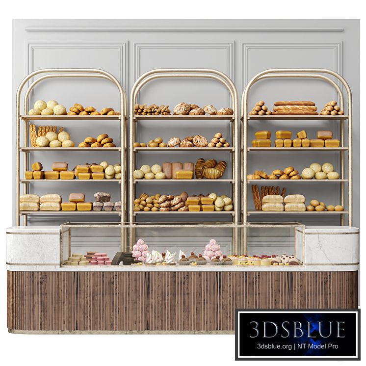 Large bakery with pastries and desserts