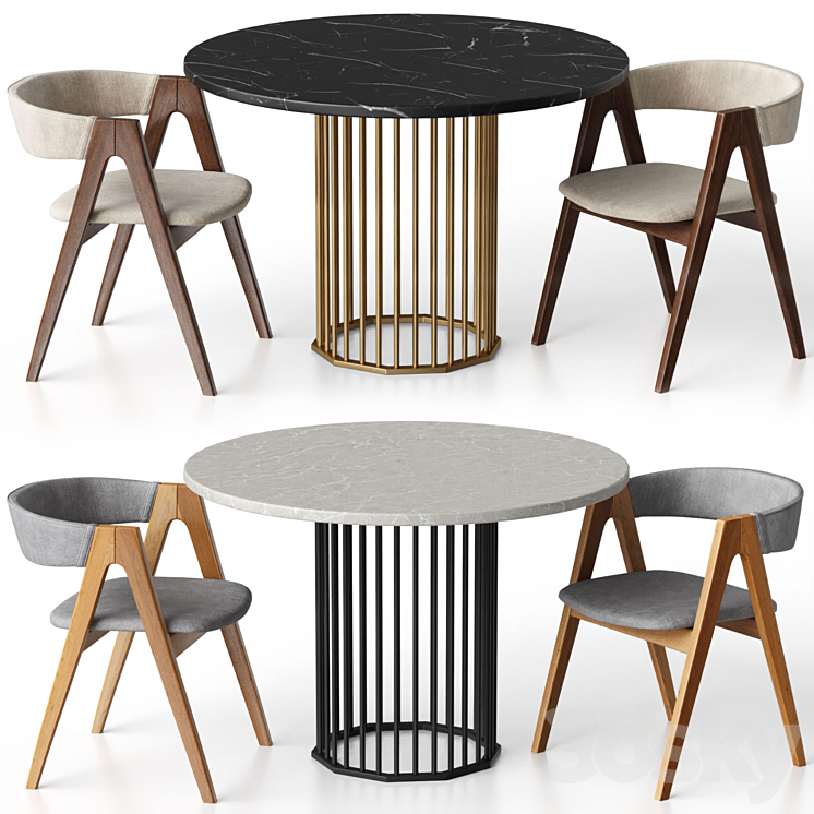 Kaede chair and Patrik dining table by R-Home