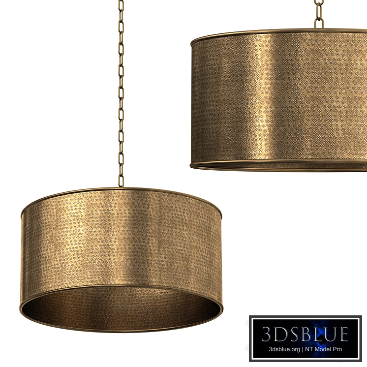 Hammered Brass Drum Shade Pendant