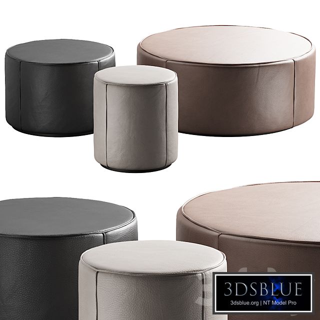 283 Fredericia Mono Pouf By Due & Trampedach in leather 00