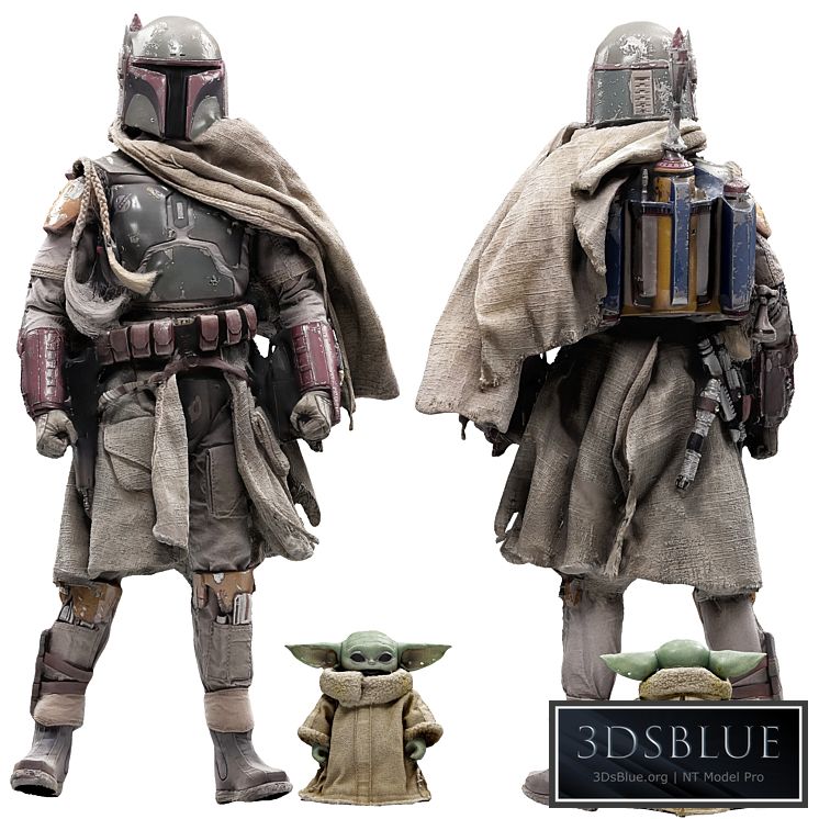 Set of figures 1 Boba Fett Mythos Star Wars and grogu