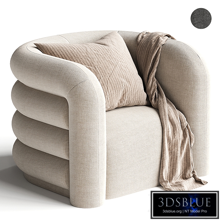 CURVES CREAM VELVET LOUNGE CHAIR