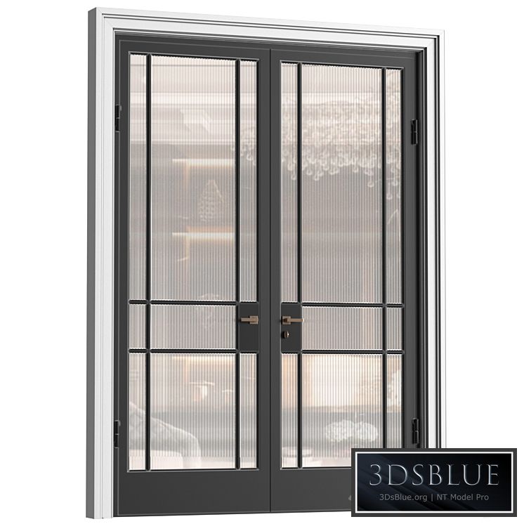 Interior Doors in Art Deco style with corrugated glass. Entrance Art Deco Interior Modern Doors