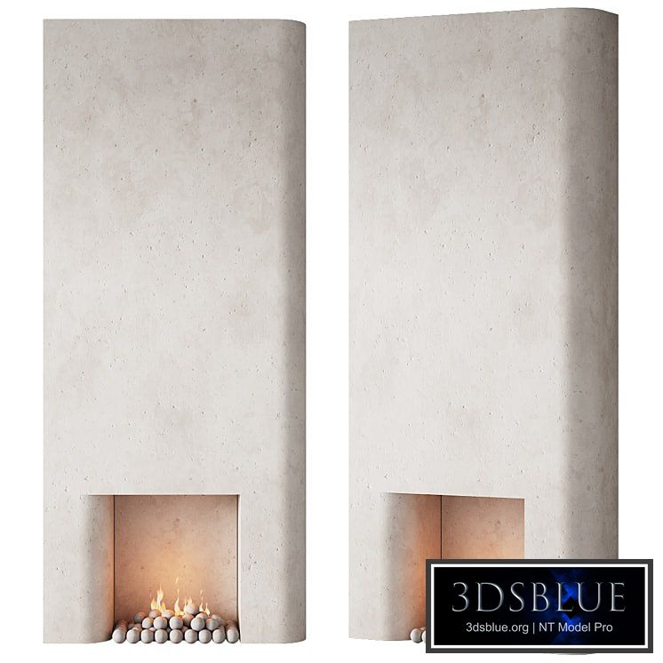 292 fireplace area decorative wall 10 tall chimney travertine stone 00