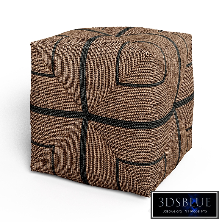 Square ottoman Fritz Rope