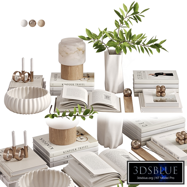 White decorative set with Lanterno Table Lamp