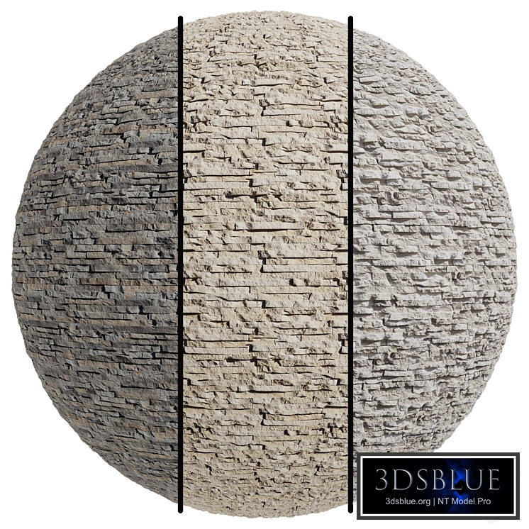 FB664 EUROPEAN LEDGE(Eldorado stone) covering | 3MAT | 4k | seamless | PBR