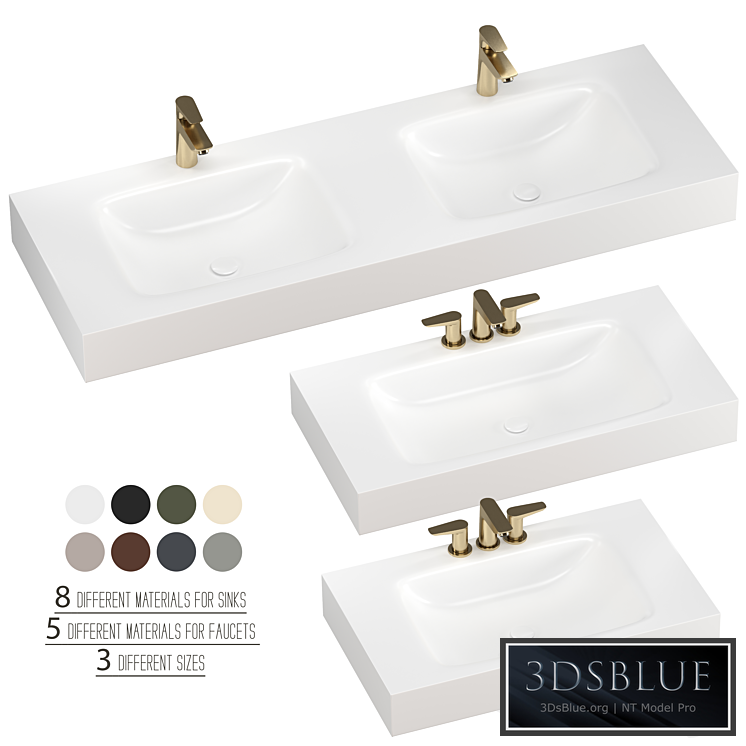 INBANI D worktops washbasins set