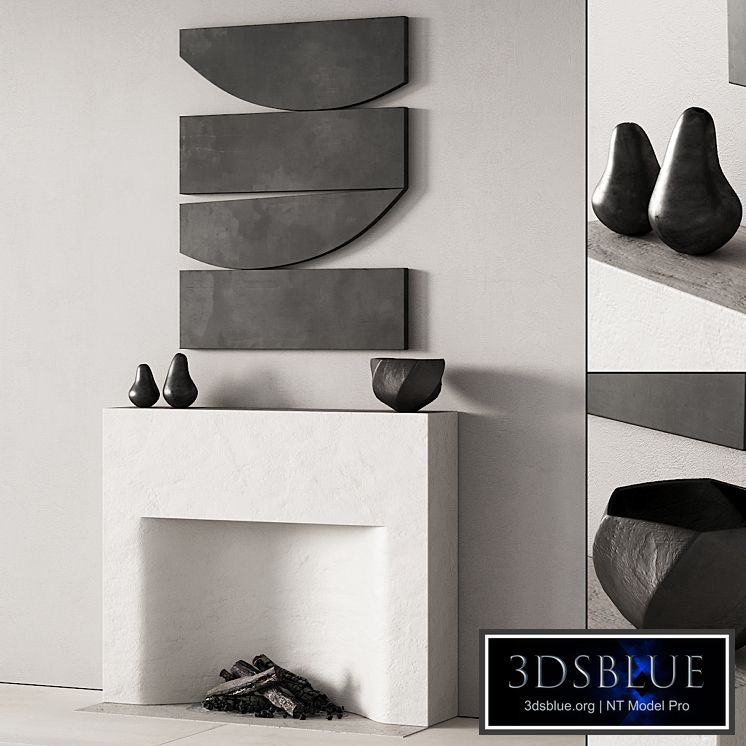 290 fireplace area decorative wall 08 chimney with artwork