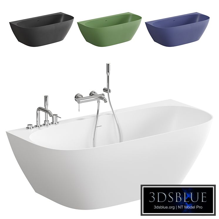 Salini Sofia Wall artificial stone bathtub 170x80