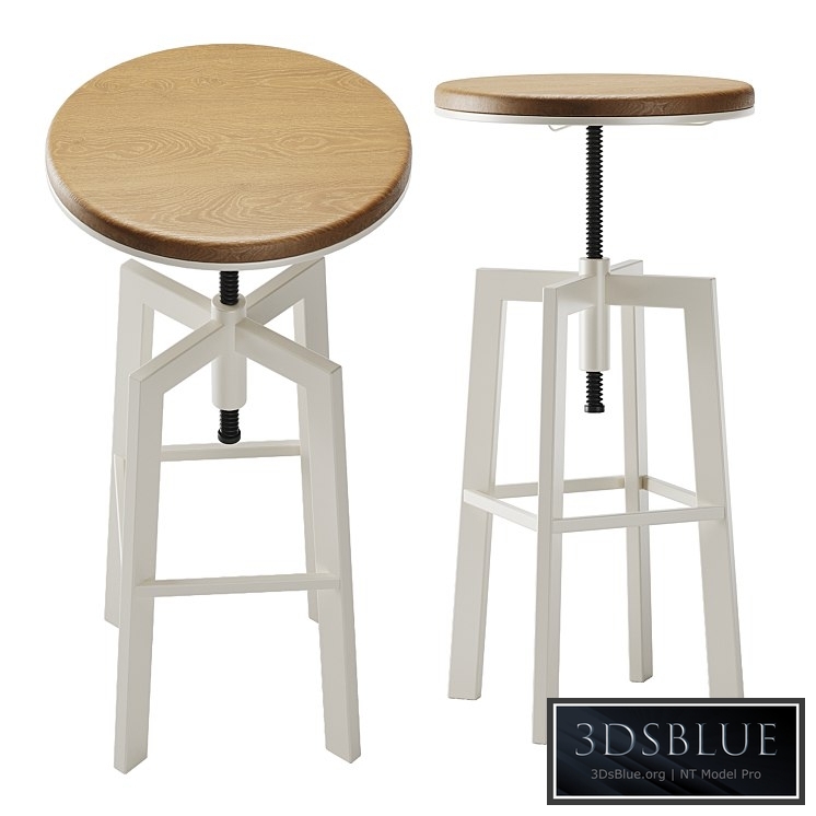 Zara Wooden and metal swivel stool
