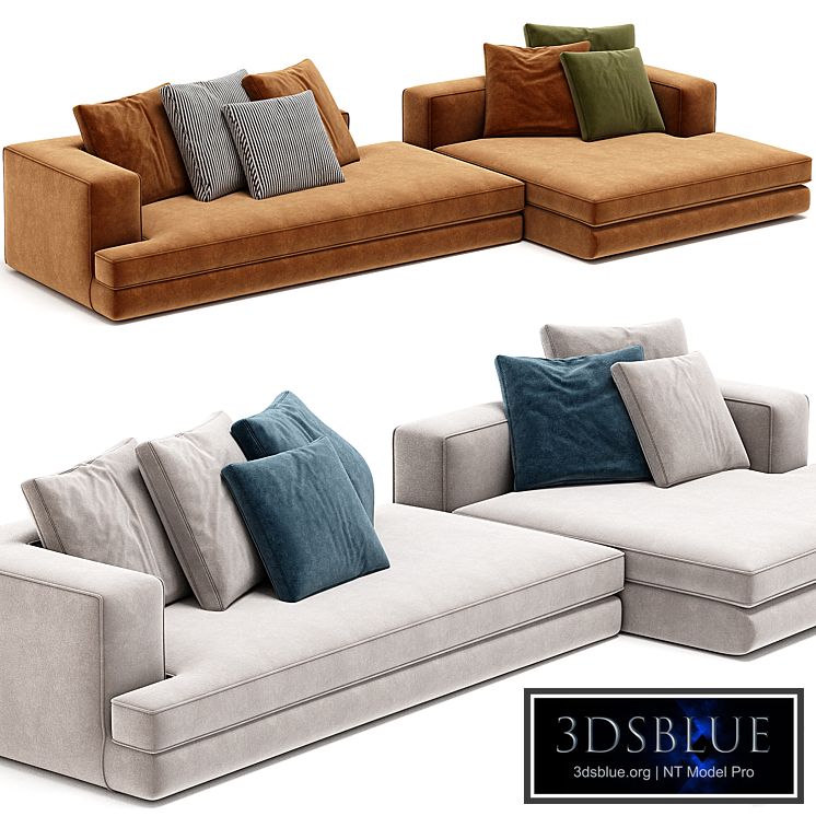 ARBITER Sofa with chaise longue By Maxalto