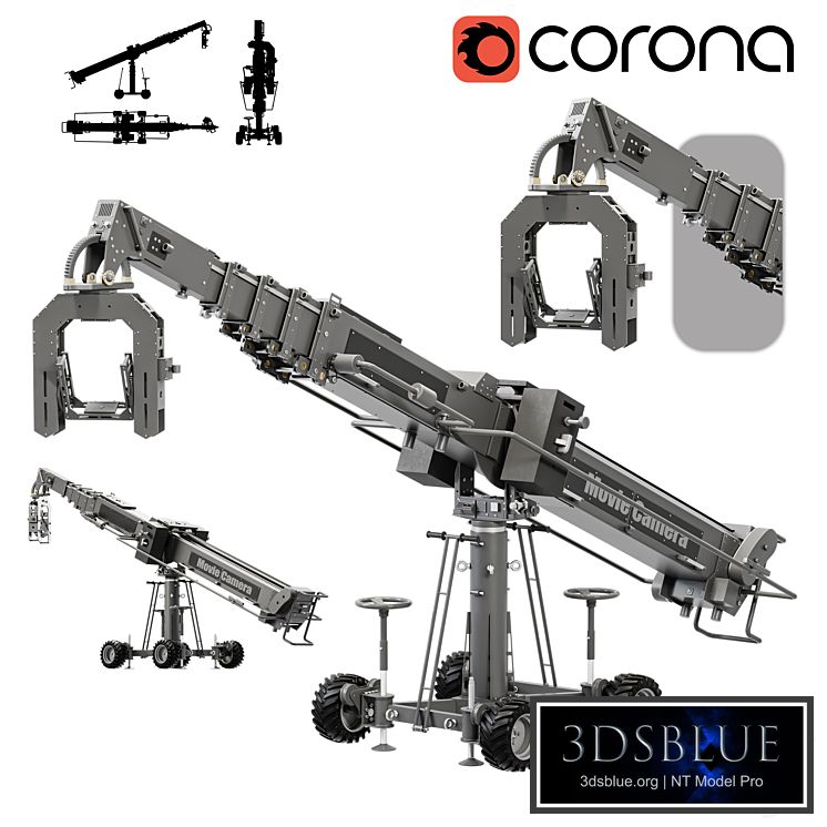 movie crane camera silver