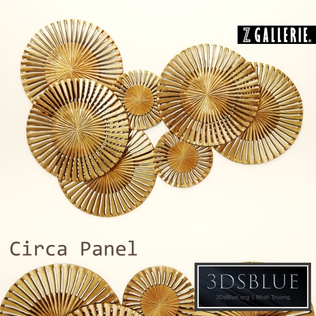 Circa Panel. Z Gallerie, discs, circles, wall decor, mural, picture, panel, metallic, luxury, golden, art