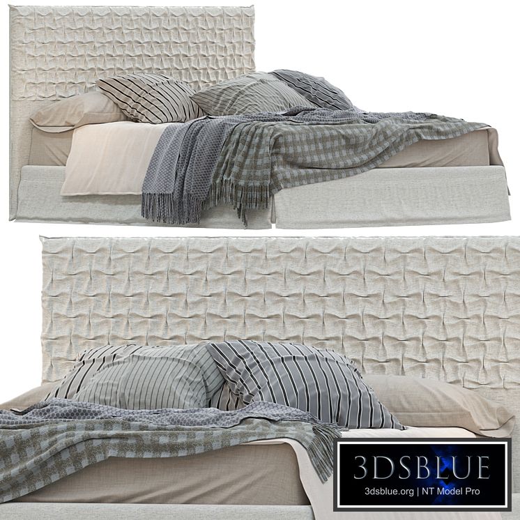 Bed from the factory Bolzan collection Clay headboard in the style of Sheen
