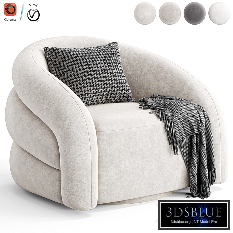 Swivel armchair Novelle Off White by Eichholtz