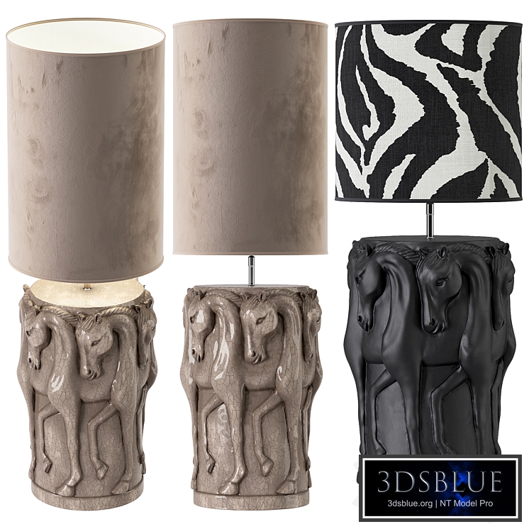 ADAMSBRO LAMP STAND DANCING HORSES