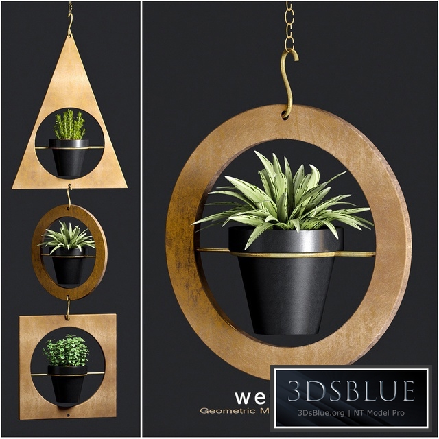 Geometric Metal Hanging Planter