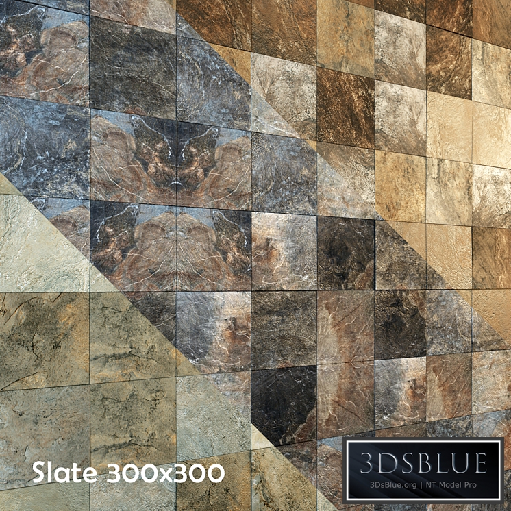 Indian slate in three colors