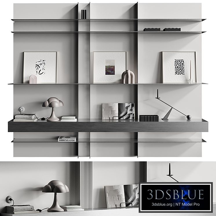 Metallic shelf with 101 cph decor 012