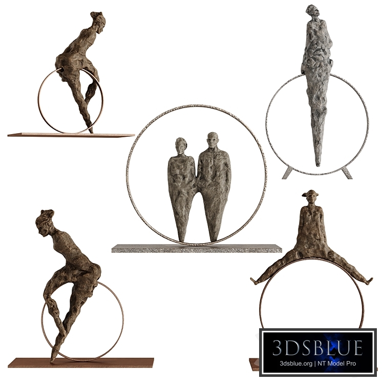 Human Sculptures 15 in circles