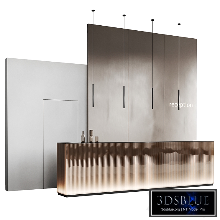 Brown glass reception with backlight