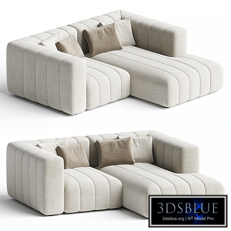 Langham Channeled 2 Piece RAF Sectional, Napa Sandstone