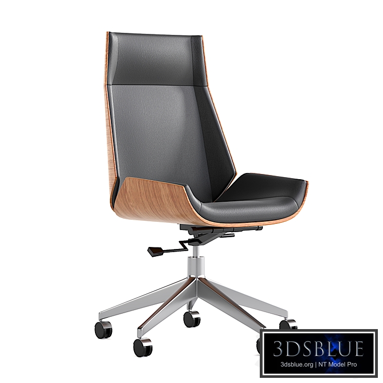 Leather Office Chair Desk Chair with Fixed Base & Adjustable Height HOMARY