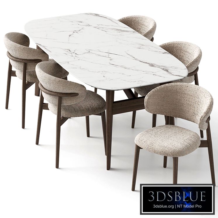 Oleandro chair and Abrey table by Calligaris