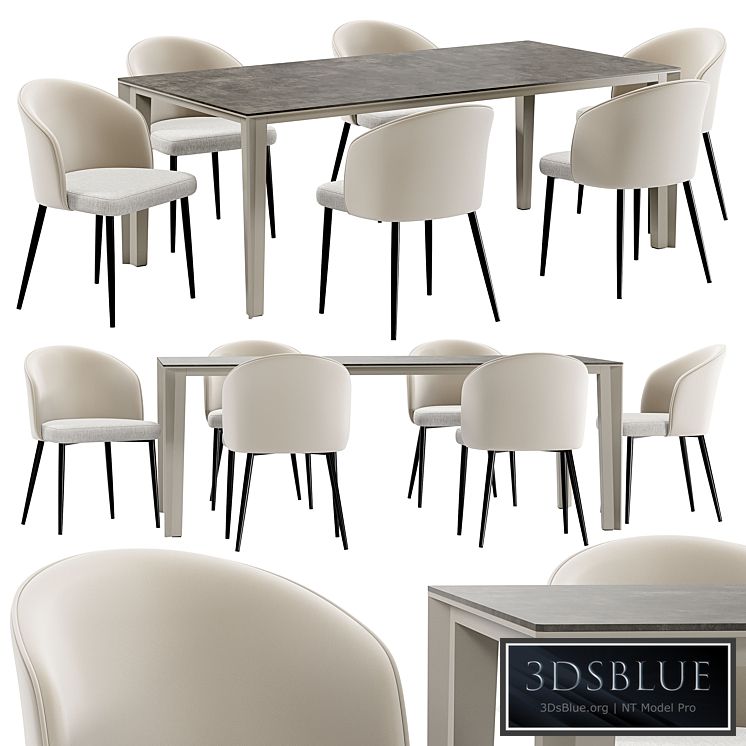 Dining chair Ornella and table Skin