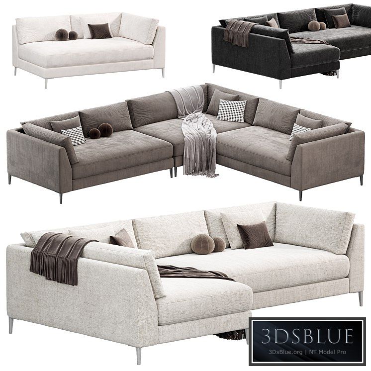 DECKER 2 PIECE L SHAPED WHITE PERFORMANCE SOFA CHAISE BY cb2