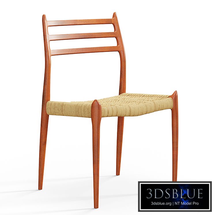 Vintage 78 chair in teak and paper cord by Niels Otto Moller