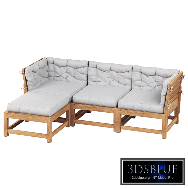 NAMMARO Modular 3-seater sofa with footstool IKEA