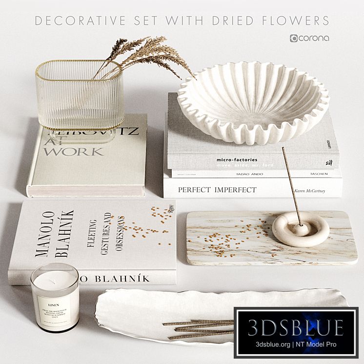 Decorative Set with Dried Flowers